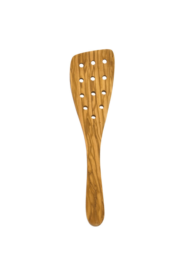 SPATULA WITH HOLES OLIVE WOOD 32 CM_