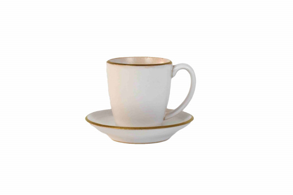COFFEE CUP WITH SAUCER 2,5 DL EDGE, IVORY GOLD_
