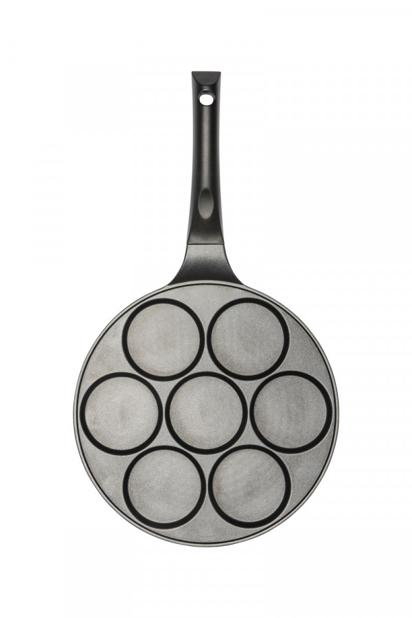 PANCAKE-/BLINI PAN WITH 7 DEEPER CUPS 27 cm cast aluminium_