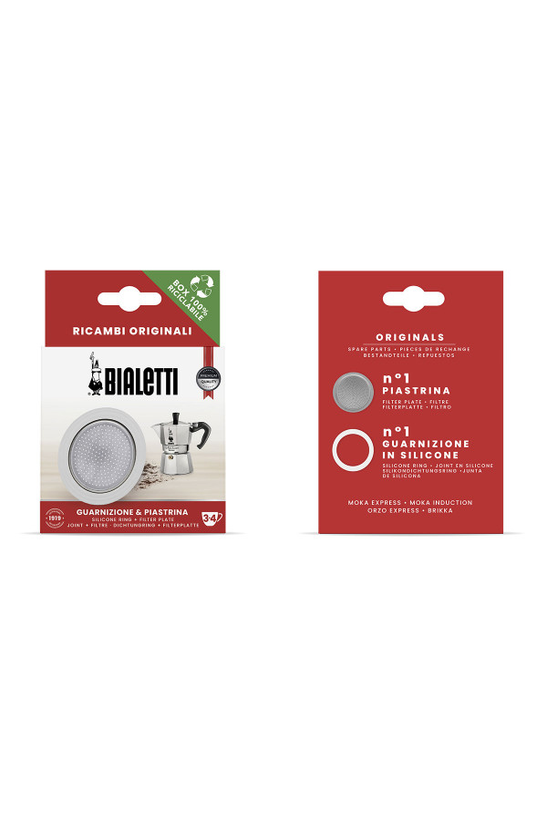 SILICON GASKET AND FILTER 3 AND 4 CUP Moka Induction, 2 CUP Brikka_