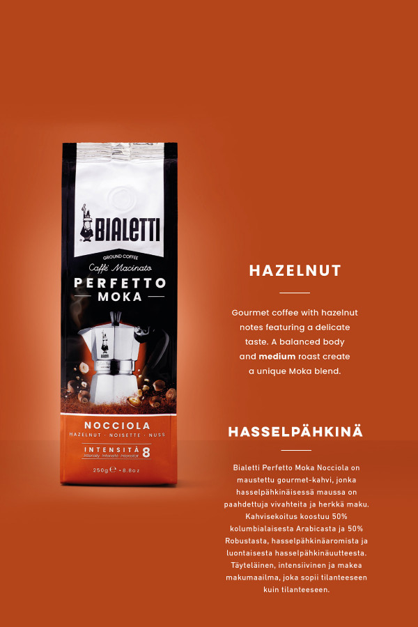 ESPRESSO COFFEE PERFETTO MOKA HAZELNUT 250G_