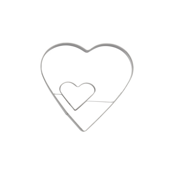 DOUBLE HEART 8 cm COOKIE CUTTER_